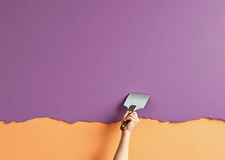 Application d'un enduit décoratif à la lisseuse sur un mur