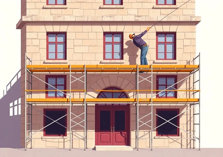 Ravalement de façade en pierre, nettoyage et application d'enduit